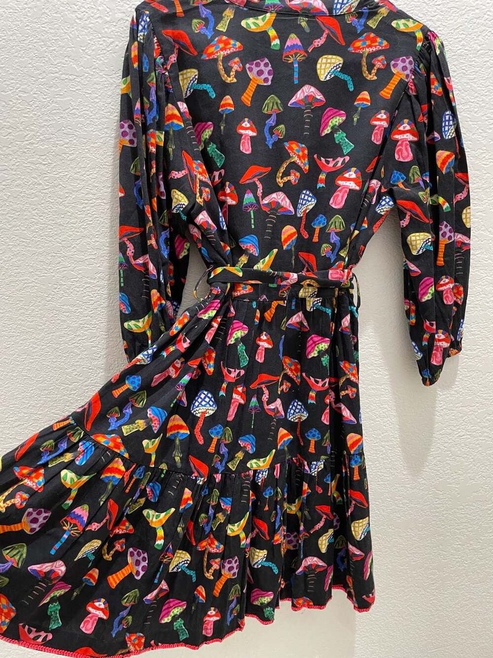 Briton Court Women's mushroom Long Sleeve Button-Down Shirt Dress